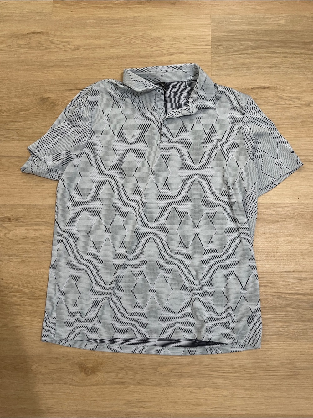adidas Light Gray Geometric Diamond Polo